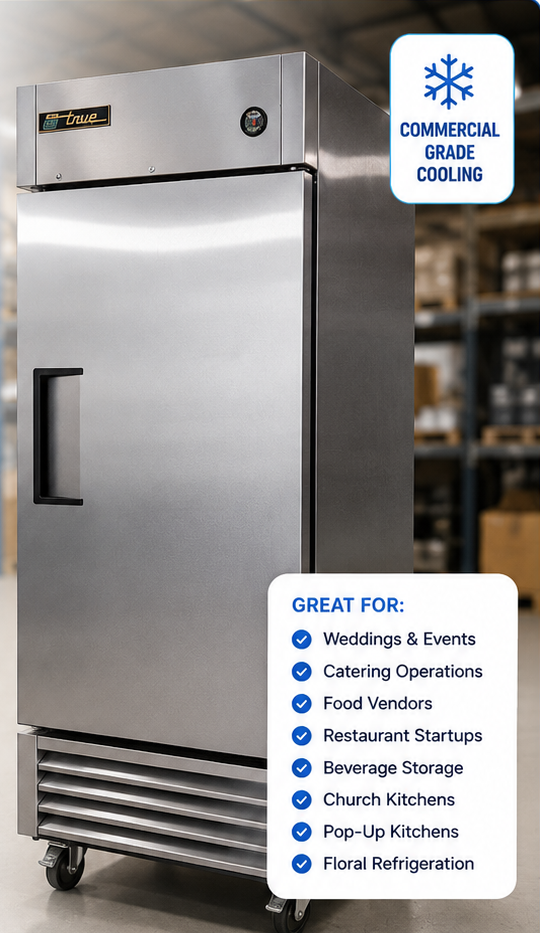 True Commercial Reach-In Refrigerator – Model TG1R-1S | Full Size Upright Cooler