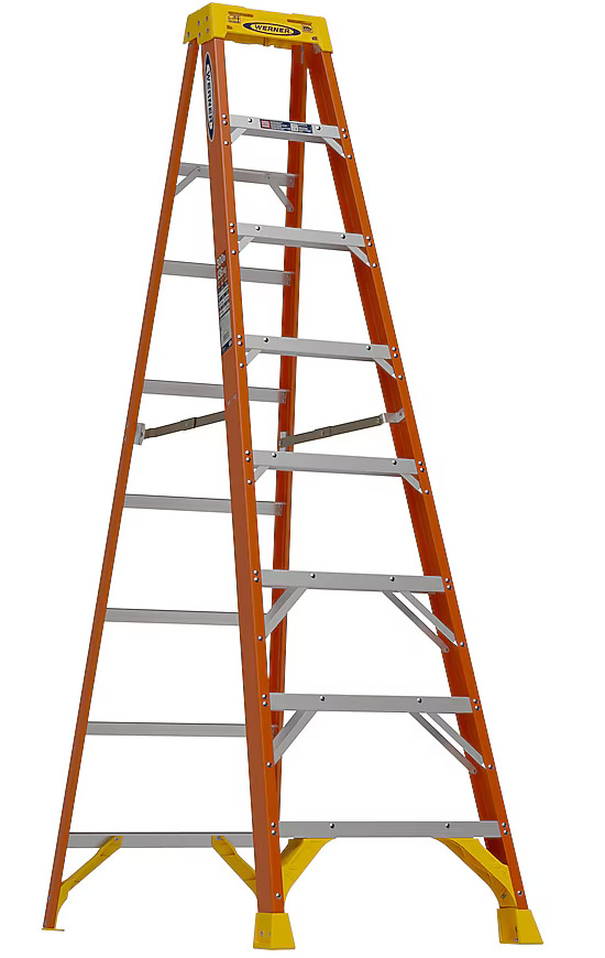 Werner NXT1A10 10 ft Fiberglass Step Ladder - 300 lb Type IA