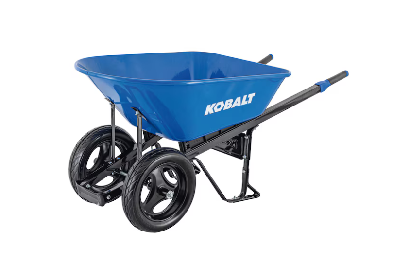 Kobalt 7 cu ft Heavy-Duty Steel Wheelbarrow - Dual Flat-Free Tires